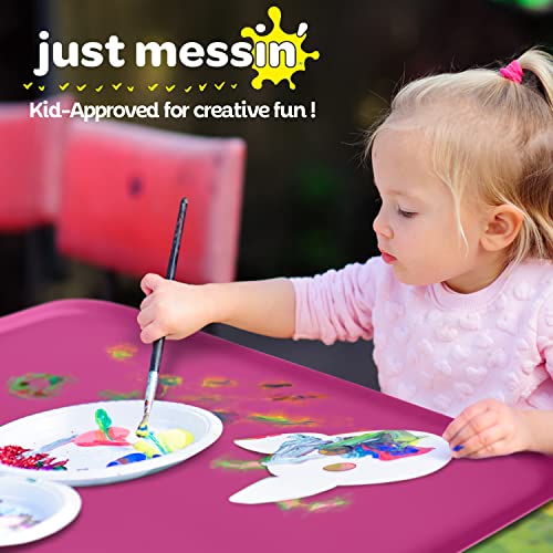 Just Messin’ Silicone Arts and Crafts Mat for Kids, 16" x 26", Pink - color: Pink, size: 16" x 26"