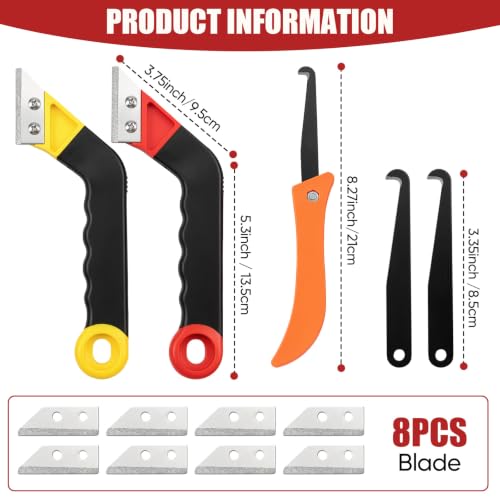11-Piece Grout Removal Tool Set with 6 Alloy Blades for Tile Gaps