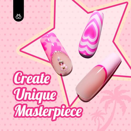 Beetles Pink Gel Polish Set, Hot Pink Alluring Sweetie Collection | 20 Colors Nude Purple Sliver Sparkly Red Uv Gel Manicure Kit, Base Glossy and Glitter Top Coat Gifts for Women - color: 0-0 Alluring Sweetie