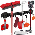 ULIBERMAGNET Magnetic Mop Broom Holder,Heavy Duty Movable Magnetic Broom Holder Rack,Anti-slip Wall Mounted Utility Storage Mop Shovel Hanger for Garage, Kitchen, Laundry, Garden(3 Racks / 4 Hooks) - style: 1 SET 3 Slot / 4 Hooks Magnetic Mop Rack
