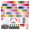 VANREESA Gel Nail Polish Kit with U V Light 53 Pcs Gel Polish Nail Set 36 Colors Nail Polish Set + Base and 4 Effects Top Coat with Manicure Tools Complete DIY Nail Kit Gifts for Women Girls - color: Charming Moments