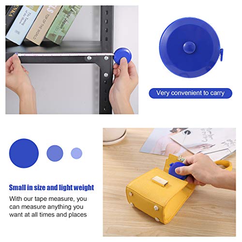 Tape Measures Retractable, Fabric Measuring Tape, 60 Inch Small Sewing Tape Measure for Craft Nursing Medical Travel(3 Pack/Blue) - color: Blue