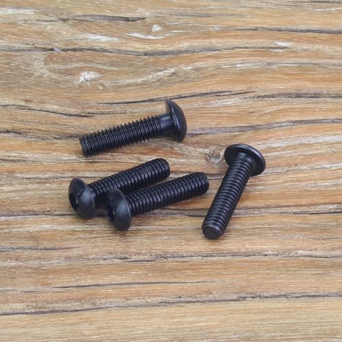 105 Pieces M3 x 12mm Button Head Socket Cap Screws, Thread Pitch 0.5mm, Sutemribor M3 Black Screws, 10.9 Grade Alloy Steel, Black Oxide Finish, Fully Threaded - size: M3 x 12mm, style: Button Head