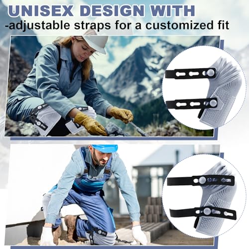 Soulchen 2 Pairs Heavy Duty Construction Knee Pads for Work, Gray - color: Gray