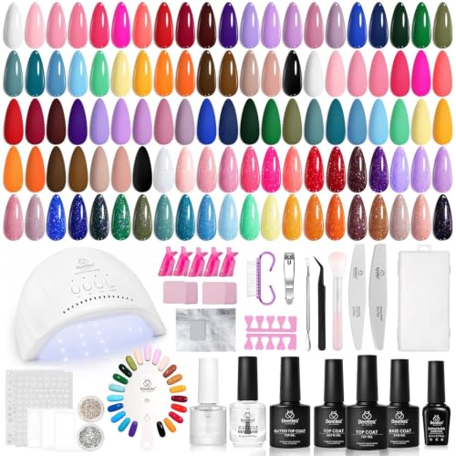 Beetles Gel Nail Polish Kit with UV Light, 68 Pcs 35 Colors Gel Nail Kit - color: Emotional Spectrum - 35 Colors (68 Pcs)