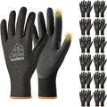 toolant Microfoam Nitrile Work Gloves with Grip, 12 Pairs, Black, XX-Large - color: Black-12pairs, size: XX-Large