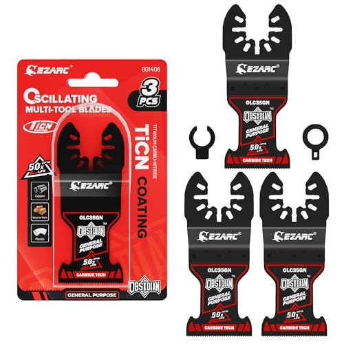 EZARC Obsidian Carbide Oscillating Saw Blades for Multi-Material, 3-Pack - size: 3 PCS Carbide