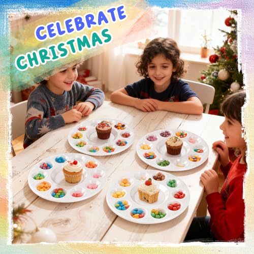 20PCS Paint Tray Palettes, Plastic Paint Palette, Watercolor Palettes Paint Trays for Kids