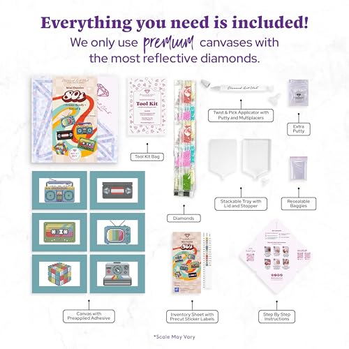 DIAMOND ART CLUB Mini Dazzles - 80s Diamond Art Kits for Adults - color: 80s