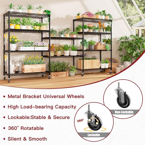 PrimeZone 36"W x 16"D x 79"H Wire Shelving with Wheels, 5-tier Metal Shelf - size: 36"W x 16"D x 79"H