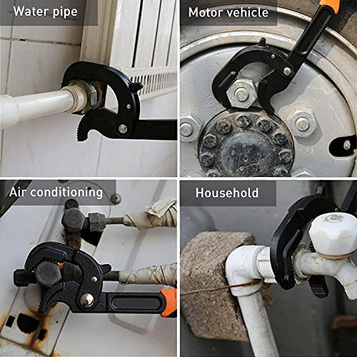 2 Pcs Multi-function Universal Wrench Set Self Adjusting Spanner Quick Power Grip Pipe Wrench for Auto Repair and Home Maintenance