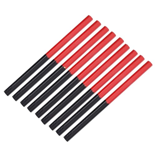 Dioche 10pcs Carpenters Pencils Red Blue 2 Core Hex 2 Head DIY Woodworking Pen Hand Tools Carpenters Pencil Set for Woodworking, Framing, Construction & Multi-Surface Marking