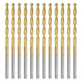uxcell 12pcs Titanium Twist Drill Bit 3/32" Drilling Dia High Speed Steel Drills for Hardened Metal, Stainless Steel, Cast Iron, Wood, Plastic - size: 3/32 inch