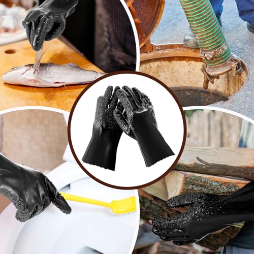 Teenyyou 4 Pairs Sewer Snake Gloves, Black, Regular - color: Black, size: Standard