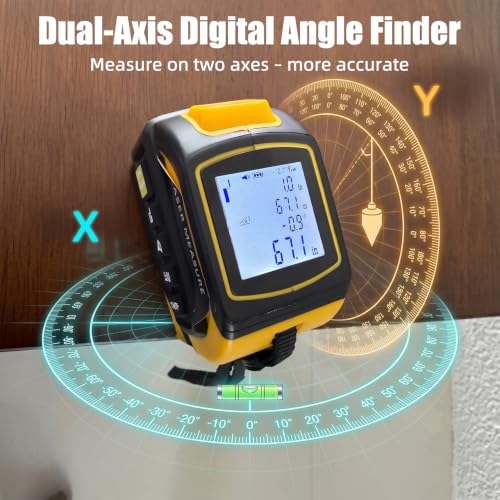 4 in 1 Laser Tape Measure, Digital Measuring Tape with 328ft Laser Measuring Tool & 16ft AutoLock Tape, Cross-Line Laser Level, Rechargeable for DIY Home Construction
