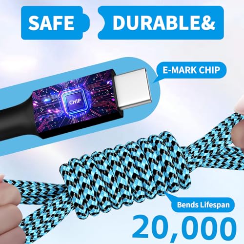 4 in 2 USB C Splitter Charging Cords,Universal Charging Cable,1Pack 5FT - color: Red&White&Black&Blue
