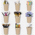 Pegboard Cups With Loops, 9 Pack Khaki Peg Board Pencil Holder Organizer - color: Khaki