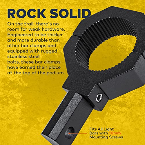 LAMPHUS Light Bar Mount Clamp Bracket for ATV UTV 1-2in 360-Degree Bull Bar | 2pc, 1 1.5 1.75 2 Inch, 360-Degree, Aluminum, Roll Cage Clamps, Off-Road Light Bar Mount - size: 2-Pack (Standard)