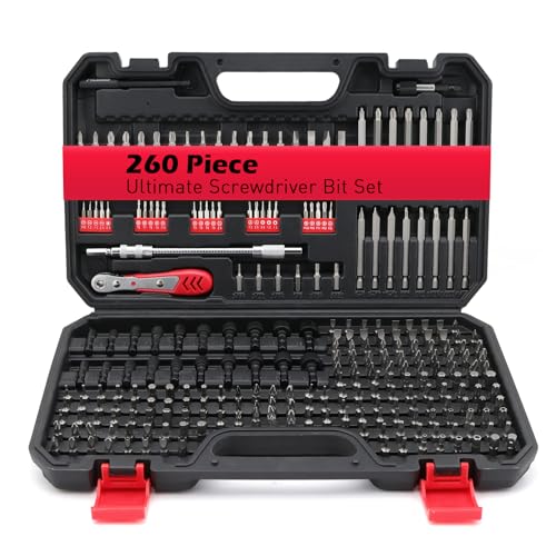 260-Piece Ultimate Precision Screwdriver Bit Set, Premium Security Bit Set Includes Magnetic Security Bits, Nut Driver, Ratchet Wrench and Bits Holder - color: 260 Pcs Multi-tasker Kit