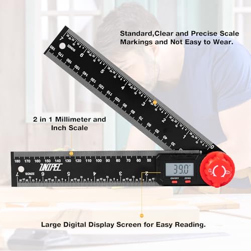 Digital Angle Finder Protractor, Angle Finder Ruler, 7inch 200mm, Angle Measuring Tool for Woodworking,Carpenter,Construction,DIY Measurement