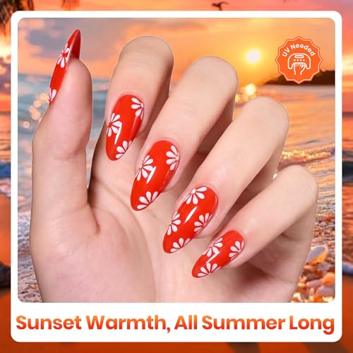 Beetles Orange Gel Polish Set, Scarlet Sunset Collection,6 Fall Colors - color: Scarlet Sunset