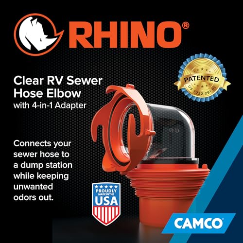 Camco RhinoFlex Clear RV Sewer Hose Elbow w/4-in-1 Adapter -Made in the USA - size: One Size