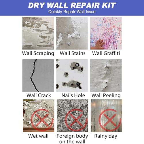 SEISSO Drywall Repair Kit, 500 g Wall Mending Agent- 2 Pack, Wall Spackle Repair Kit with Scraper, Patch for Wall Hole Filler, White Spackle Wall Repair Paste, Plaster Dent - style: 2pcs paste