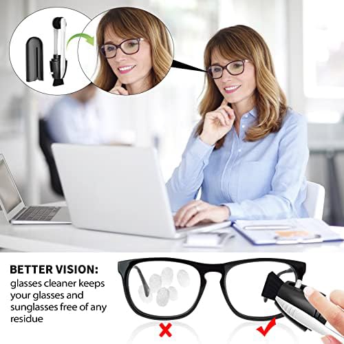 Eye Glasses Cleaner (3pc), Portable Carbon Eyeglass Cleaner, Microfiber Spectacles Mini Sunglasses Brush Soft Brush Cleaning Tool for Lens