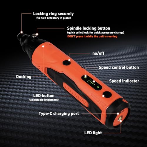 4-in-1 Mini Cordless Rotary Tool Set,5-speed USB Charging with 90 Accessories,4V Multi-Purpose Electric Rotary Tool for Sanding,Polishing,Drilling,Etching,Engraving,DIY Crafts