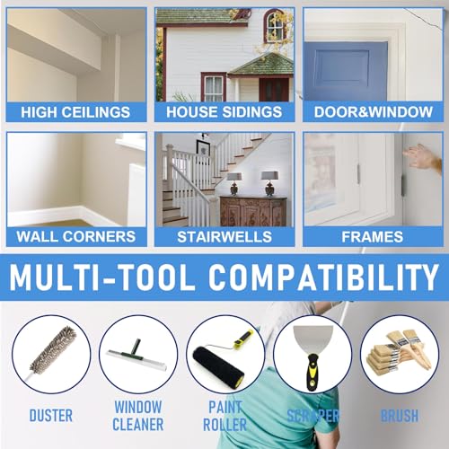 Multi-Angle Paint Brush Extender for High Ceiling