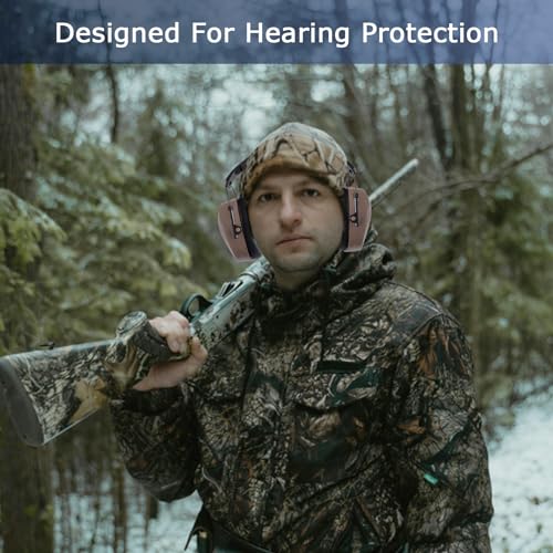 Safety Earmuffs for Ear Protection SNR 29 dB Noise Cancelling Ear muff Shooting Hunting Construction Noise Reduction - color: Brown