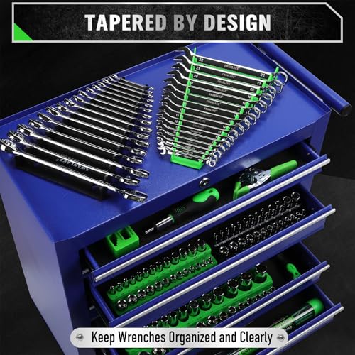 22-Piece Socket Organizer & Magnetic Wrench Organizer Set, 1/4", 3/8", 1/2" Drive Socket Holder, Total 64 Slots Metric & SAE Magnetic Wrench Holder (Socket, Wrenches not Included) - style: 22 PCS