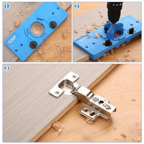35mm Hinge Jig Concealed Hinge Hole Saw Jig Higne Drilling Jig Hole Guide Woodworking for Kitchen Cabinet Door Hinge - color: Blue