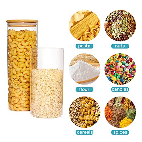 Vtopmart 70oz Glass Food Storage Jars with Airtight Bamboo Lids, 3 Pack - size: 3 Pack (70 oz)