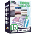15 Jumbo Vacuum Storage Bags for Bedding, Vacuum Seal Bags for Clothing - size: 15-Jumbo