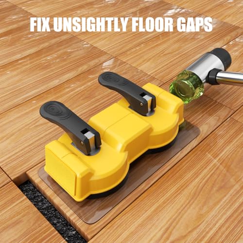 2-PCS Floor Gap Fixer Tool Kit, Dual Head Double Suction Cups with Mallet & 4 Pads for Laminate Vinyl Hardwood Floor Installation Repair Tile, 2 Way Striking Design for Tight Spaces