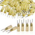 Yellow 12-10 Gauge Heat Shrink Fork Connectors 100pcs - size: Yellow AWG12-10
