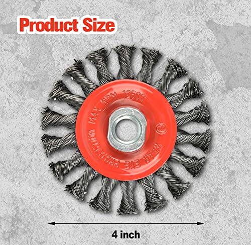 AAIN 10PCS 4 Inch Twist Knotted Wire Wheel Brush for Angle Grinder - size: 10 pack, style: 4 inch Knotted Wire Brush