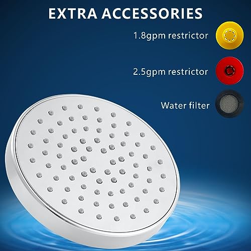 High Pressure Shower Head - 4.7“ Powerful Bathroom Pressure Boosting Rain Showerhead - Perfect Universal Replacement for Rainfall Shower Heads (10 Pack, Chrome) - style: 10 Pack Chrome
