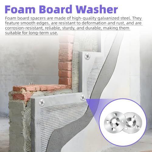 300 Pcs Foam Board Fasteners Washers, 1-1/8 Inch Metal Washers
