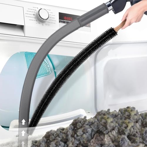 PetOde 2Pcs Dryer Vent Cleaner Kit Universal Vacuum Hose Attachment & Brush - color: Deep Gray