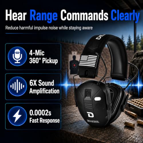Bluetooth Shooting Ear Protection, 2-in-1 Gel Earmuffs for Glasses - color: M Black