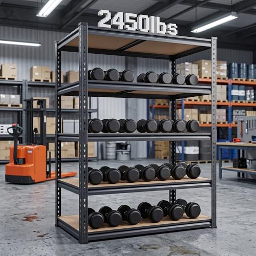 Shelving Unit, 2850LBS Heavy Duty Metal Shelves for Storage, 5-Tier Adjustable Boltless Storage Rack for Kitchen Garage Warehouse Pantry, 36" Wx16 Dx72 H, Black - size: 36"Wx16"Dx72"H