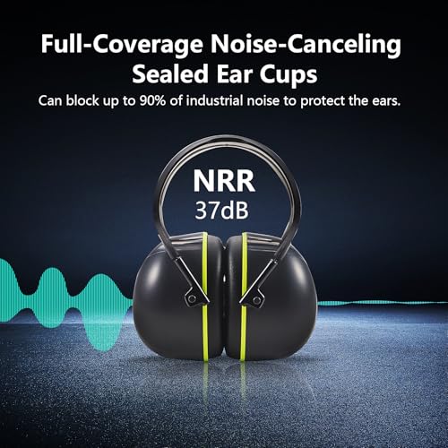 SATA NRR 31dB Hearing Protection Ear Muffs, SNR 37dB Noise Cancelling Headphones, Adjustable Safety Hearing Protector for Gun Shooters, Construction, Mowing