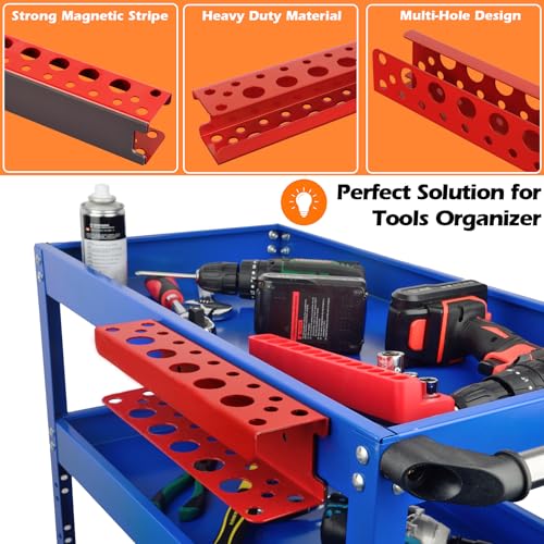 MUTUACTOR Magnetic Screwdriver Rack,1PCS Heavy Duty Magnetic Mount Red Screwdriver Organizer,Magnetic Tool Holder Durable Storage Holder for Multiple Screwdriver Plier Shear Tool Chest Cart Workbench - style: Red Screwdrivers Holder