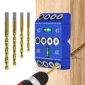 VASTHOME Aluminum 30/45/90° Angle Drill Guide Jig for Woodworking - Precision Angled and Straight Hole Drilling with Bubble Level, for Stair Handrail, Deck Post, Cable Railing, Furniture Assembly - color: Aluminum Blue