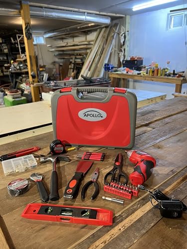 Apollo Tools 135 Piece Household Tool Set, Red DT0773 - color: Red, size: 135-Piece