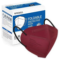 WWDOLL KN95 Face Mask 25 Pack, 5-Layers Breathable Disposable KN95 Masks - color: Red