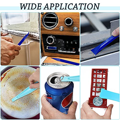 Honoson 6 Pcs Non-scratch Plastic Scraper Cleaning Tool, Blue Color - color: Blue Color