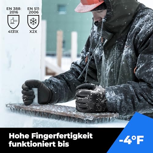 toolant Waterproof Winter Work Gloves, Double Nitrile Oil Resistant Grip - color: Black, size: Small (Pack of 1)